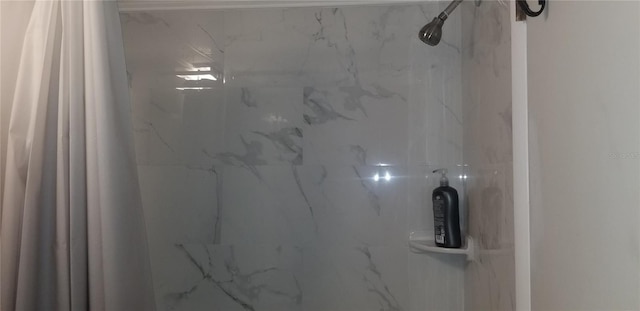 room details with a shower with shower curtain