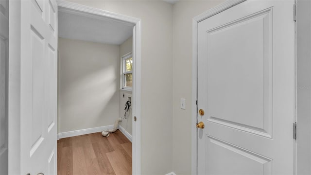 corridor featuring light wood-type flooring