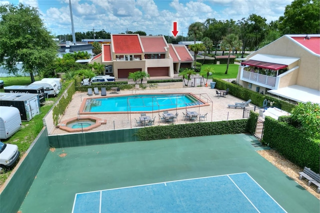 view of pool featuring a patio area