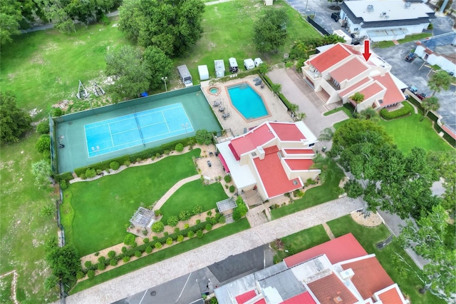 aerial view with a residential view