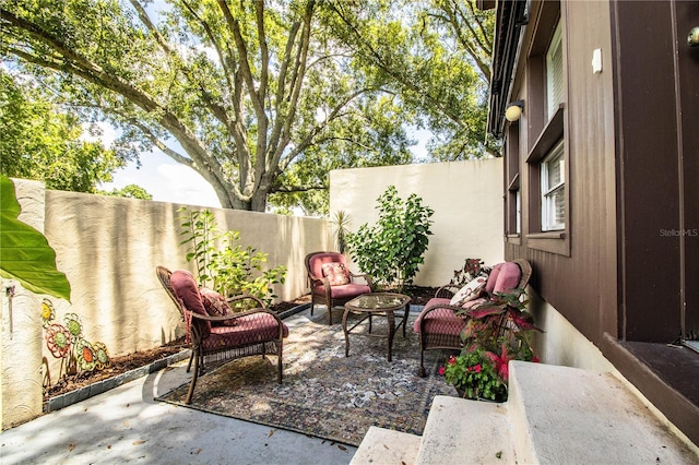 view of patio with an outdoor living space