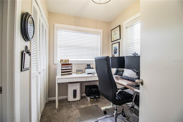 view of carpeted office