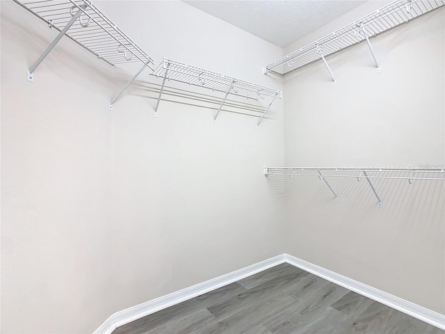 spacious closet with wood finished floors