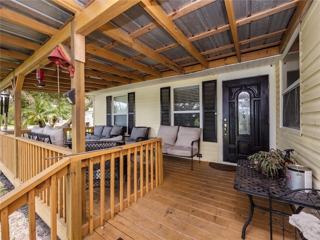 deck featuring an outdoor hangout area