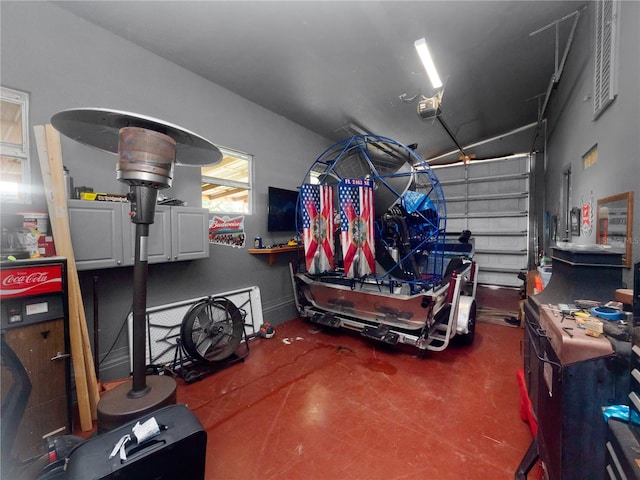 garage featuring a garage door opener