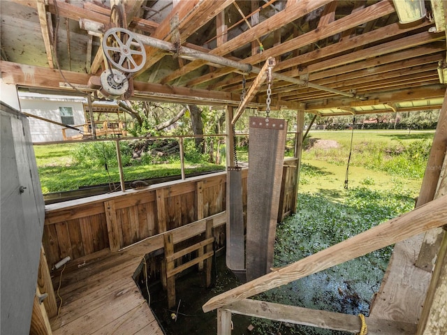 interior space featuring a deck