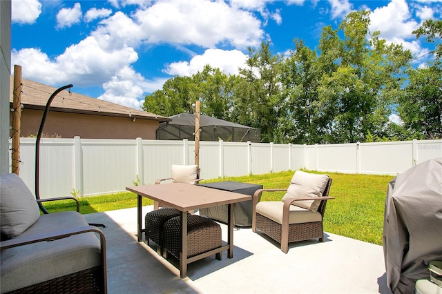 view of patio / terrace featuring a grill