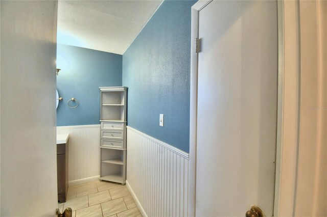 bathroom with tile patterned flooring