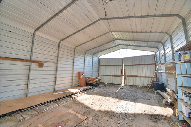 garage with a carport