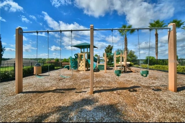 community play area with fence