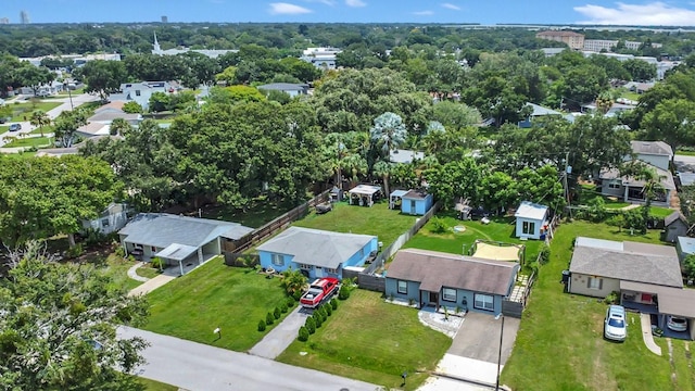 aerial view with a residential view