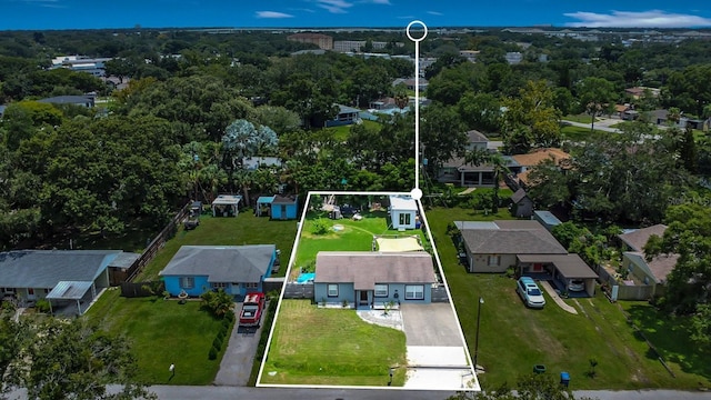 drone / aerial view featuring a residential view