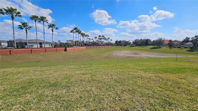 view of property's community featuring a yard