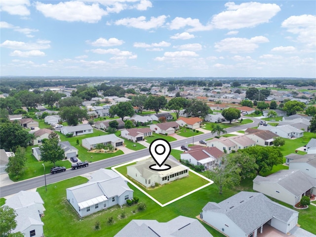 bird's eye view with a residential view