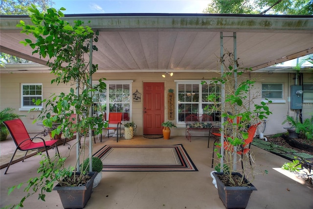 view of patio featuring covered porch