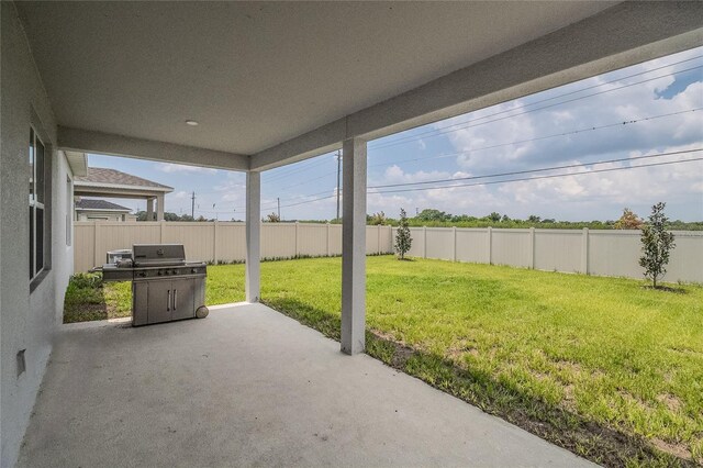 view of patio featuring grilling area