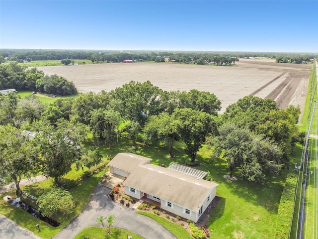 aerial view featuring a rural view