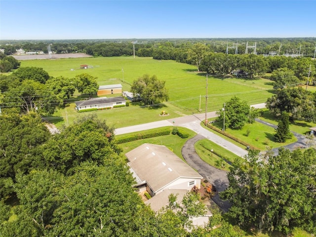 birds eye view of property featuring a rural view