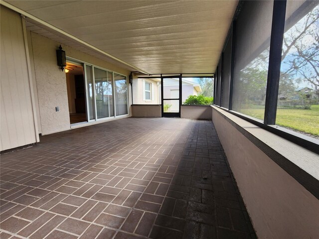 view of unfurnished sunroom