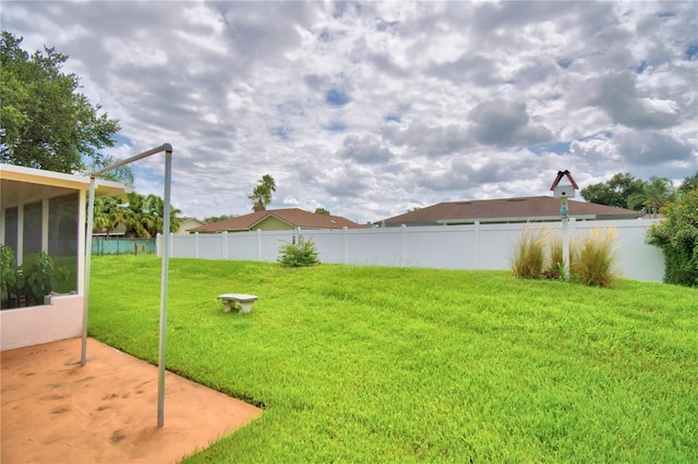 view of yard with a patio area