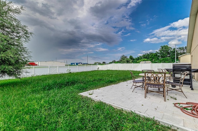 view of yard with a patio area