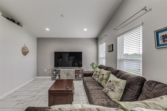 view of tiled living room