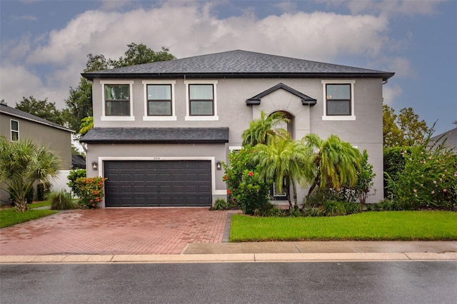 view of front of house with a garage