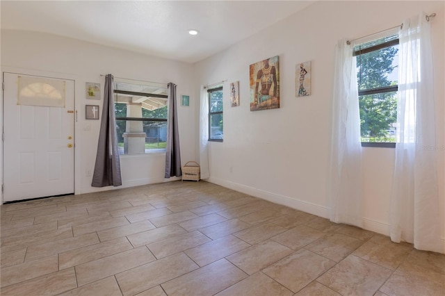 interior space featuring light tile patterned floors