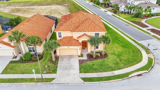 aerial view with a residential view