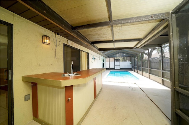 view of pool with sink