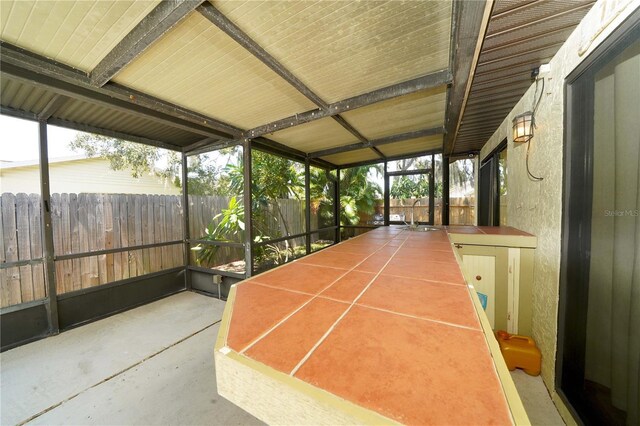 view of unfurnished sunroom