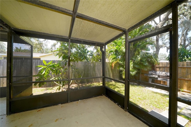 view of unfurnished sunroom