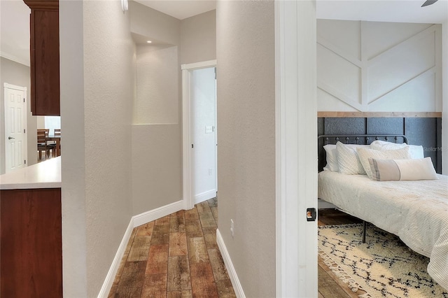 bedroom featuring dark wood-type flooring