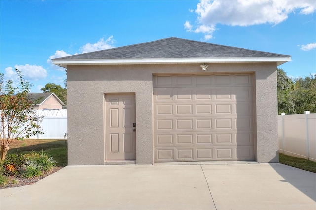 view of garage