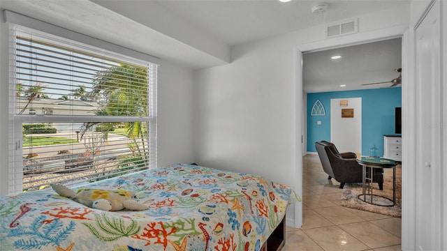 view of tiled bedroom