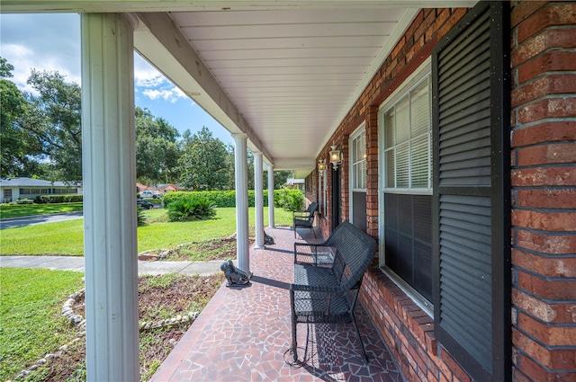 view of patio featuring covered porch