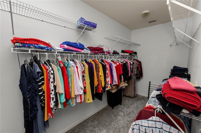 spacious closet featuring carpet floors