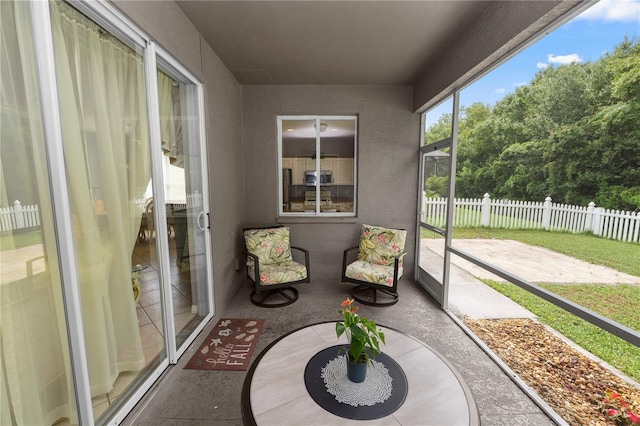 view of sunroom