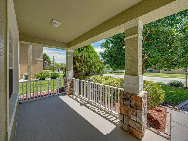 view of patio with a porch