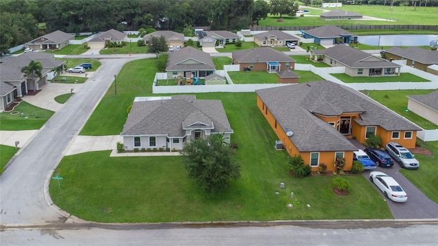 drone / aerial view with a residential view