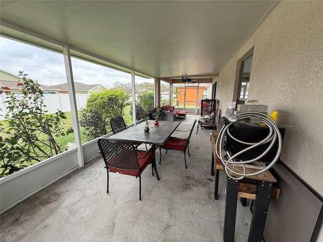 view of sunroom