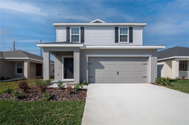 view of property with a garage