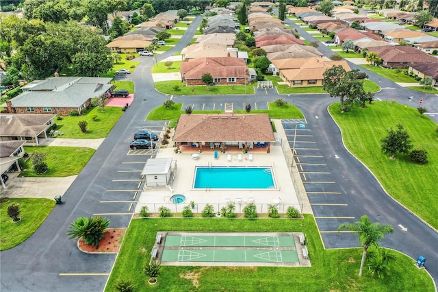 drone / aerial view with a residential view