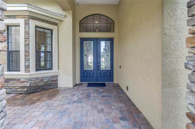 entrance to property with french doors