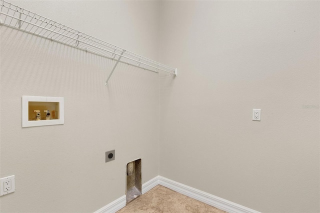 laundry room with hookup for a washing machine and hookup for an electric dryer