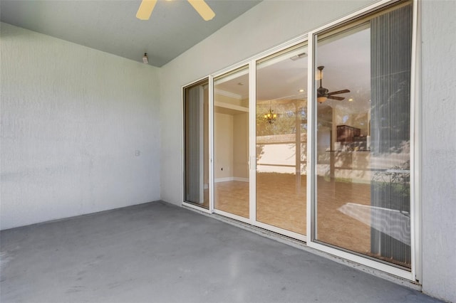 view of patio / terrace featuring ceiling fan