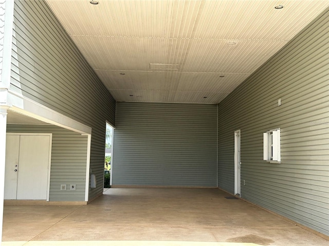 interior space featuring a carport