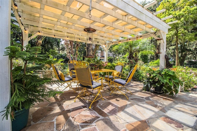 view of patio with a pergola