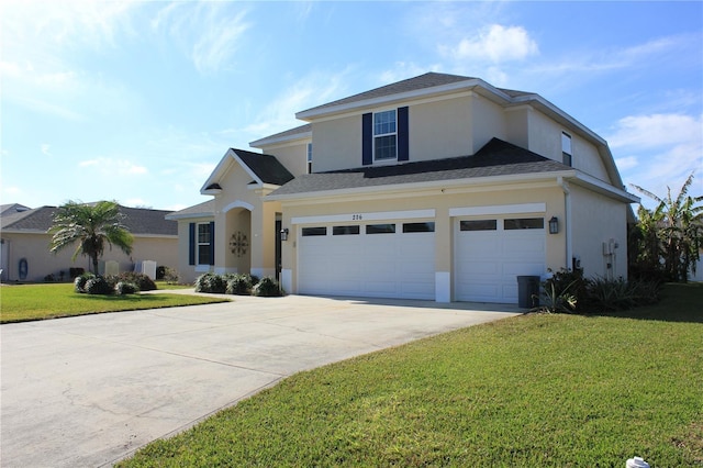 front of property with a garage and a front yard