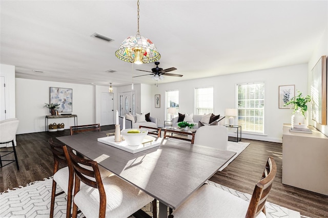 4618 Crestview Ln, Lakeland, FL 33813 - dining room with a ceiling fan and dark wood finished floors